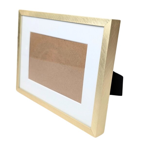 Brushed Gold Picture Frame 4x6 Photo 8.5" x 5.5" Frame Desktop Wall - Picture 1 of 6